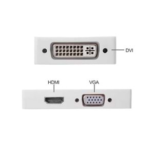 Concord DPHM Mini Displayport Hdmi Vga Dvi Çevirici Dönüştürücü Adaptör Thunderbolt Display Port Kablosu