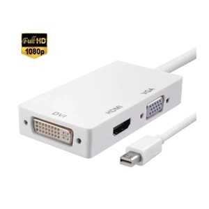 Concord DPHM Mini Displayport Hdmi Vga Dvi Çevirici Dönüştürücü Adaptör Thunderbolt Display Port Kablosu