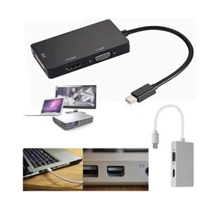 Concord DPHM Mini Displayport Hdmi Vga Dvi Çevirici Dönüştürücü Adaptör Thunderbolt Display Port Kablosu