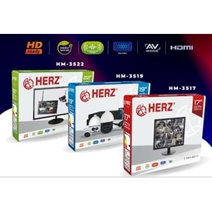 HERZ HM-3519 19'' TV + HD LED CCTV Monitör Vga HDMİ Rca Girişli Hoparlörlü 210065