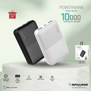 SPRANGE SR-P17 10000mAh Çift USB Girişli Mini Powerbank