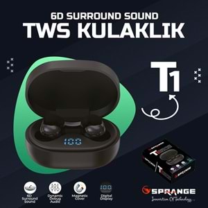SPRANGE T1 TWS DİGİTAL LED GÖSTERGELİ BLUETOOTH KULAKLIK 5.2V