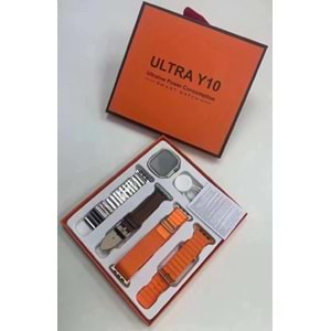 ULTRA Y10 49mm 1.99İnç Kablosuz Şarj Özellikleri Tam Ekran Bt Çağrı Özellikli Akıllı Saat (DÖRT KORDON)