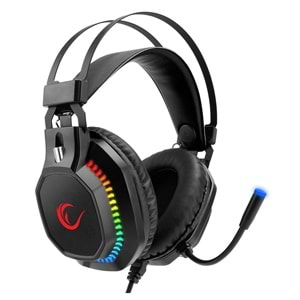 Rampage RM-K48 X-CORAL Siyah USB 7.1 Surround RGB Işık Efektli Gaming Oyuncu Mikrofonlu Kulaklık