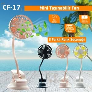 CONCORD CF-17 Taşınabilir Şarjlı 2000mAh 3-5W Usb Masaüstü Fan Usb Vantilatör