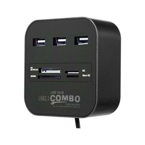 CONCORD C-847 3 PORT USB ÇOKLAYICI + 4 PORT ÇOKLU KART OKUYUCU