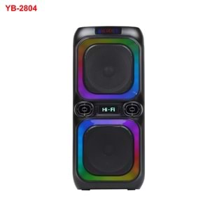 TELSAN YB-2804 SD/USB/FM DOUBLE 8*2 16inc BLUETOOTH KARAOKE KABLOSUZ MİKROFONLU KUMANDALI RGB MÜZİK KUTUSU