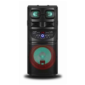 TELSAN HS-TS12K8 SD/USB/FM 12inc BLUETOOTH ÇİFT KABLOSUZ KARAOKE MİKROFONLU KUMANDALI RGB MÜZİK KUTUSU