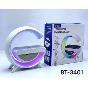 TELSAN BT-3401 USB/FM/TF/AUX Dijital Saat Ekranlı 15W Wireless Kablosuz Şarj Destekli Bluetooth Hoparlör