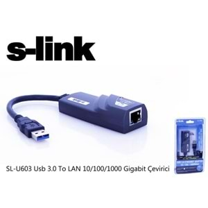 S-link SL-U603 Usb 3.0 To RJ45 10/100/1000Mbps Gigabit Ethernet Çevirici