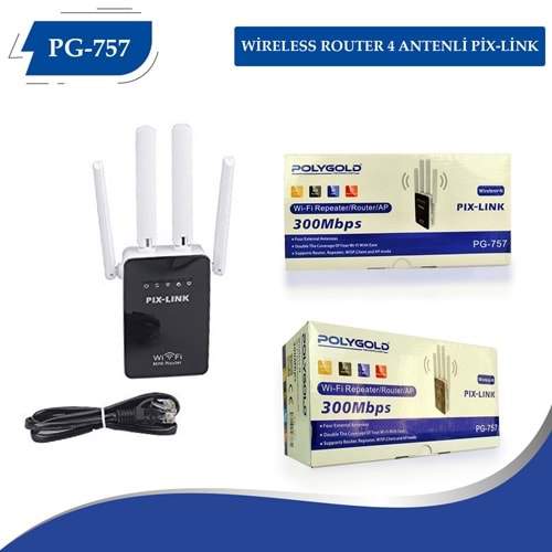 POLYGOLD PG-757 REPEATER ROUTER 4 Antenli 300Mbps ACCES POİNT