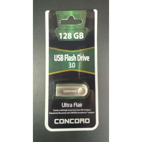CONCORD C-U128 128GB USB 2.0 METAL ULTRA FLAİR FLASH BELLEK