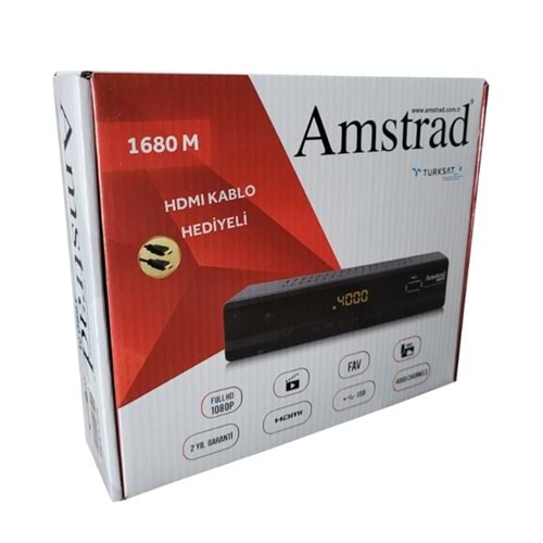 AMSTRAD 1680M SCART + HD KASALI HD UYDU ALICISI