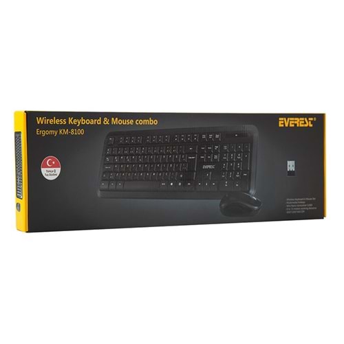 Everest KM-8100 Ergomy Usb Kablosuz Q Standart Klavye + Mouse Set