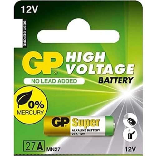 GP GP27A 12V Yüksek Voltaj Alkalin Pil 1 ADET