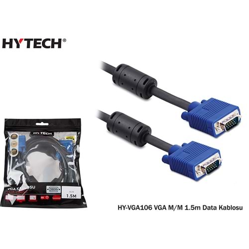 Hytech HY-VGA106 VGA M/M 1.5M Filtreli Vga Kablo