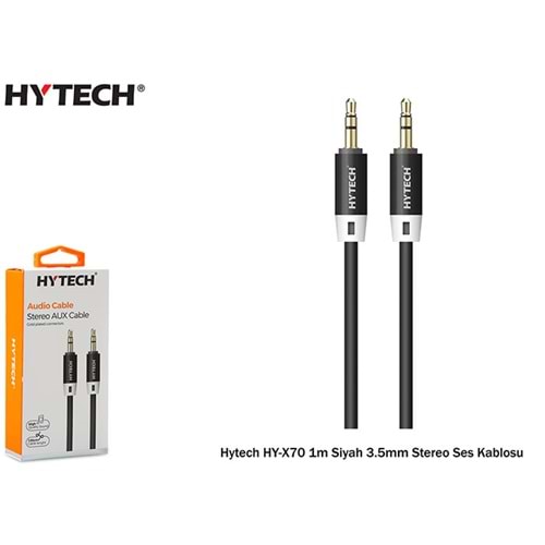Hytech HY-X70 1M Siyah 3.5mm AUX KABLO Stereo Ses Kablosu