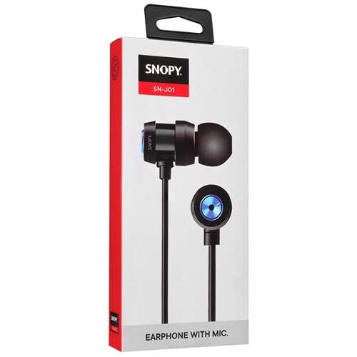 Snopy SN-J01 Mobil Telefon Uyumlu Kulak içi Siyah/Mavi Mikrofonlu Kulaklık