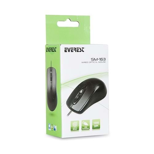 EVEREST SM-163 OPTİK USB KABLOLU MOUSE 180CM