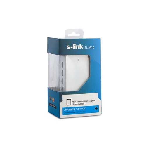 S-LİNK SL-M10 6.2A 4 PORT USB ŞARJ TABLET TELEFON ŞARJ ÜNİTESİ