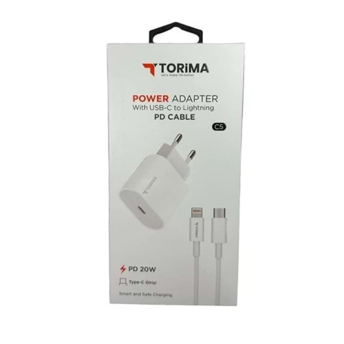 TORİMA C5 PD 20W 3A YENİ NESİL TYPE-C TO LİGHTNİNG ŞARJ ALETİ