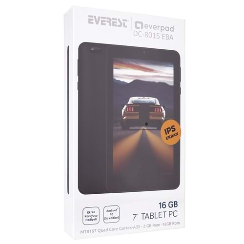 Everest EVERPAD DC-8015 Wifi+BT4.0 Çift Kamera 1024*600 IPS 2GB 1.0Ghz 2G+16GB 7Android 10.0 GO GMS