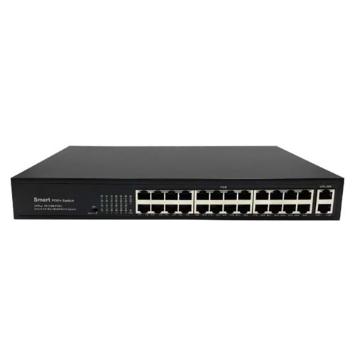 Telsan Poe24 Smart Gigabyte 24 Port Poe Switch 52v 360w 10/100/1000 Mbps Metal Kasa