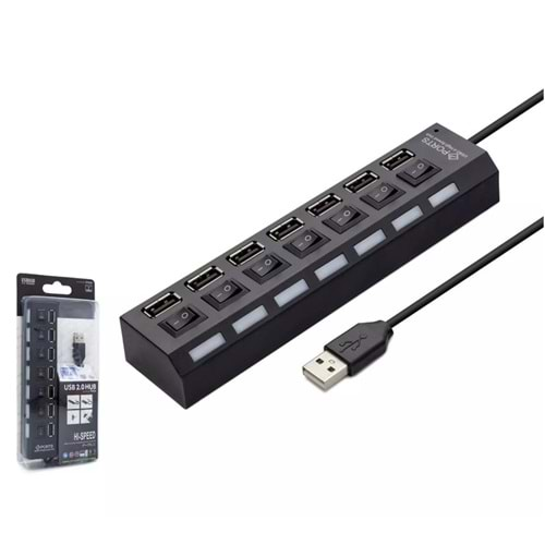 HADRON HDX7001 USB HUB 7PORT ANAHTARLI USB ÇOKLAYICI