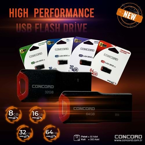 CONCORD C-UP32 32GB USB 2.0 ULTRA FLAİR FLASH BELLEK