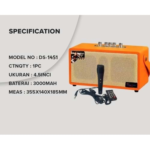 TELSAN DS-1451 USB/SD/FM/BLUETOOTH NOSTALJİ GÜÇLÜ SİNYAL MÜZİK KUTUSU