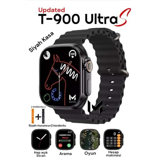 TELSAN T900 Ultra Yükseltilmiş Yeni Sürüm 49mm 2.09İnç Kablosuz Şarj Özellikleri Tam Ekran Bt Çağrı Özellikli Akıllı Saat