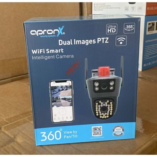 Apronx APX-WPB246 4MP 3.6mm+3.6mm WİFİ Çift Kamera Wifi PTZ İp Kamera