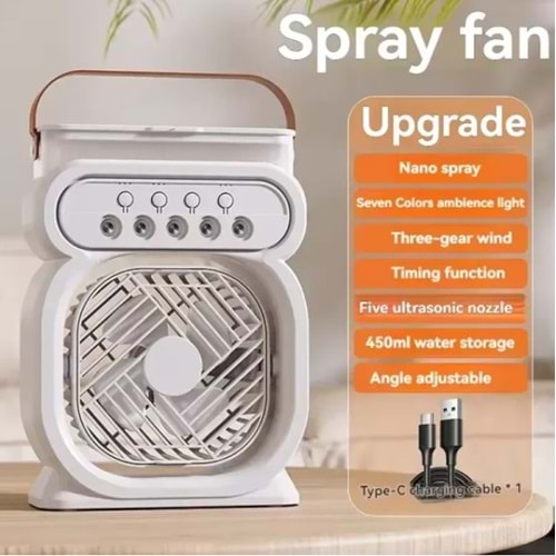 Telsan TLS-45 Fan 3ü1 Arada Klima 5 Delikli Humidifier Ortam Oda Nemlendirici Vantilatör Hava Soğutucu Fan