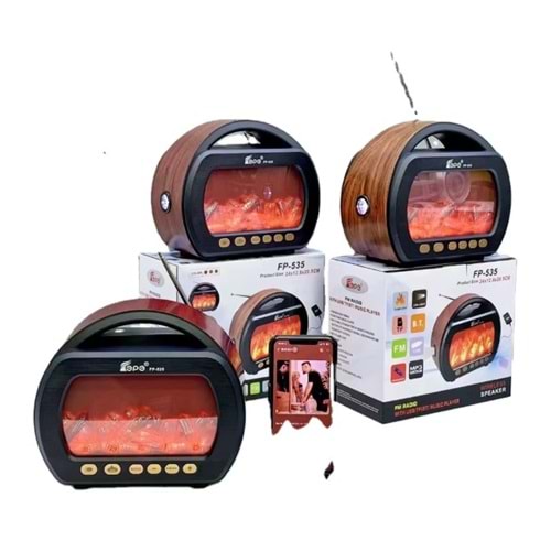 TELSAN FP-535 Şömine Görünümlü Nostaljik Ahşap Radyo