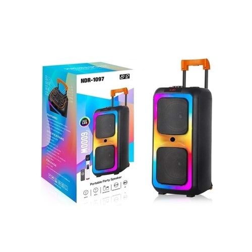 TELSAN NDR-1097 SD/USB/FM 16inc KUMANDALI KABLOSUZ MİKROFONLU BLUETOOTH RGB IŞIKLI MÜZİK KUTUSU