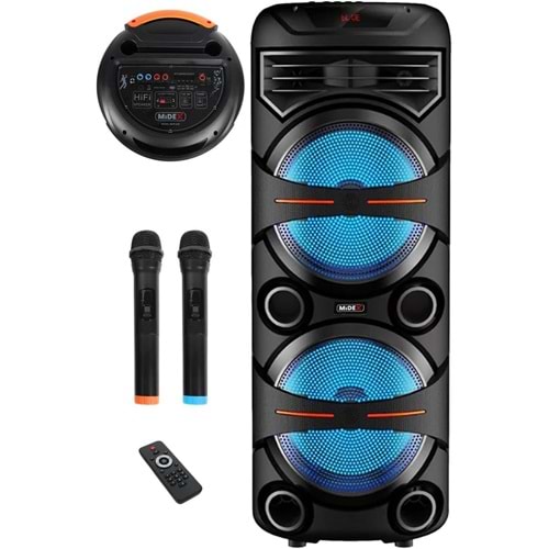 TELSAN KTS-2058 SD/USB/FM 16inc KUMANDALI KABLOSUZ ÇİFT MİKROFONLU BLUETOOTH RGB IŞIKLI MÜZİK KUTUSU