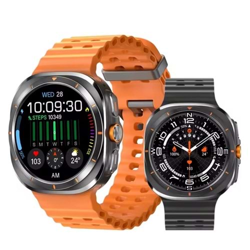 TELSAN S7 ULTRA Watch 1.52 Inç 47MM NFC Bluetooth Kablosuz Şarj Özellikli Akıllı Saat Çift Kordonlu