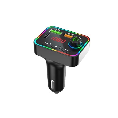 SPRANGE SFT-2 RGB LED IŞIKLI PD 25W QC + 3.1A ÇİFT USB/TF/BT/FM BLUETOOTH TRANSMİTTER
