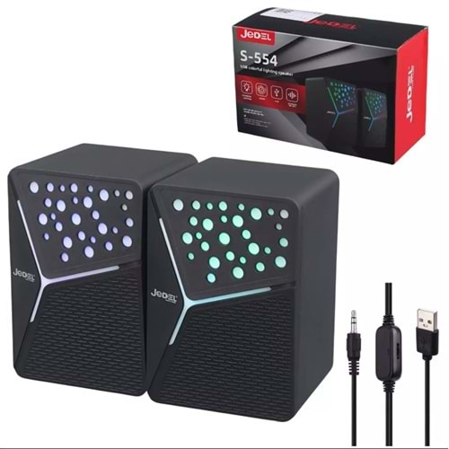 JEDEL S-554 USB 1+1 PC RGB IŞIKLI HOPARLÖR SPEAKER