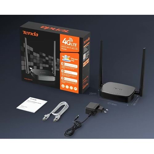 TENDA 4G03 PRO N300 WİFİ 4G LİTE 2 ANTENLİ 2.4GHZ SİM KARTLI ROUTER MODEM