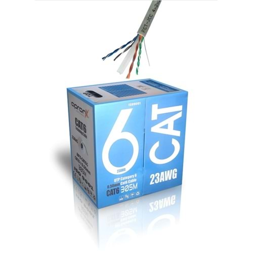 APRONX APX-CAT6G CAT6 23AWG 305M 0.50MM UTP GRİ İÇ ORTAM CAT6 KABLO