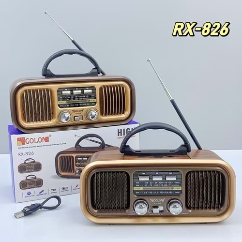 TELSAN RX-826 USB/SD/FM/BLUETOOTH NOSTALJİ GÜÇLÜ SİNYAL MÜZİK KUTUSU