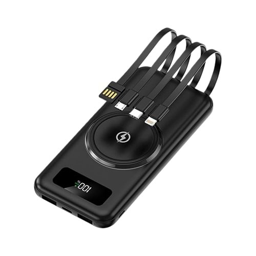 SPRANGE SR-P24W Dijital Göstergeli 16000 mAh Kablosuz Şarj 3in1 Kablo Powerbank