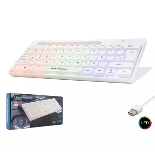 Hadron Hdx2608 Kablolu Oyuncu Mini Klavye Led Q Beyaz
