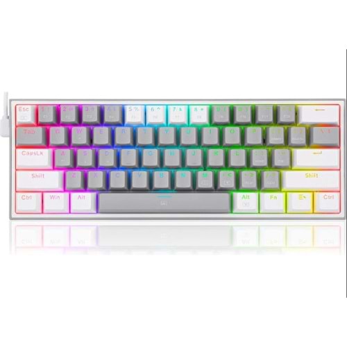 Acer eMachines EAK100 Yeşil/Beyaz USB RGB Backlight RED SWITCH Mekanik Q 100 Tuşlu Compact Gaming Klavye