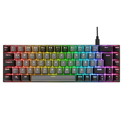 Acer eMachines EAK68 USB RGB Backlight RED SWITCH Mekanik Q 68 Tuşlu Mini Gaming Oyuncu Klavyesi