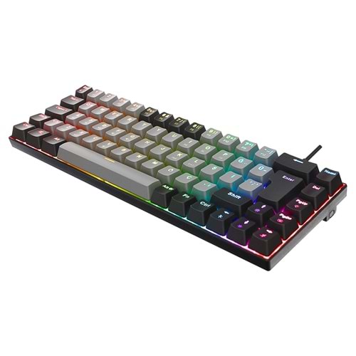 Acer eMachines EAK87 Gri/Siyah USB RGB Backlight RED SWITCH Mekanik Q 87 Tuşlu TKL Gaming Klavye