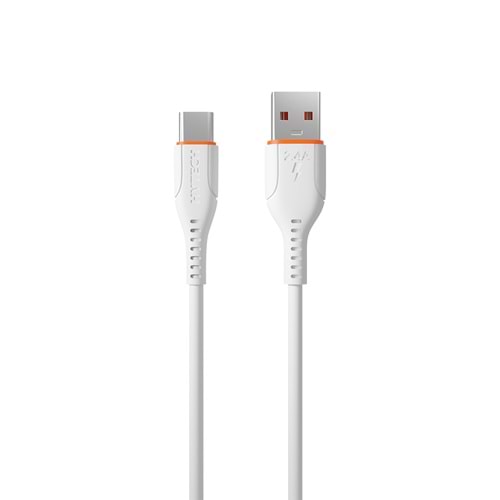 Hytech HY-X105 1M 3A Type-C Beyaz Şarj Kablosu