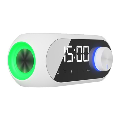 Mikado MD-W7 1200mAh 5W Bluetooth-Aux-Derece-Usb-FM Double Alarmlı Saat Speaker