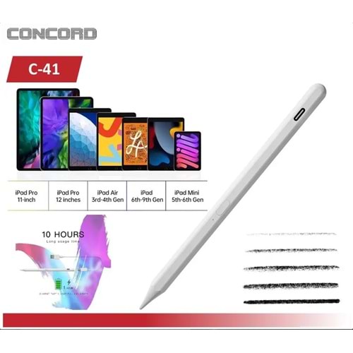 Concord C-41 Dokunmatik Ekran Kalemi Android Ios Gsm ile Uyumlu Type-C Şarjlı